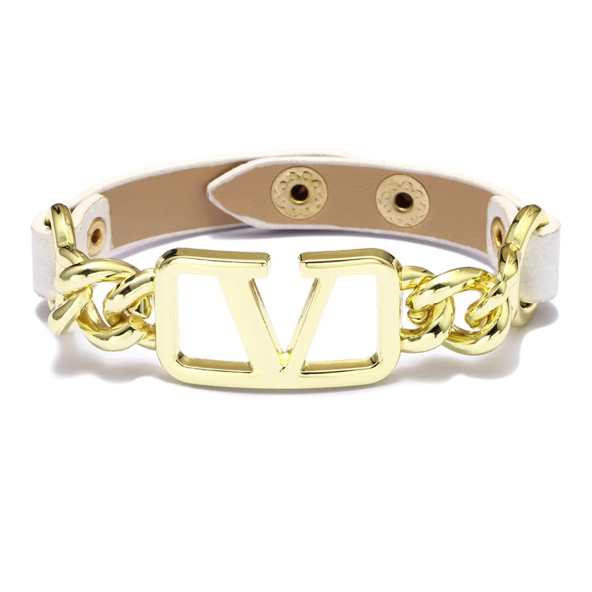 Fashion Personality Pu Leather Big V Shape Bracelet