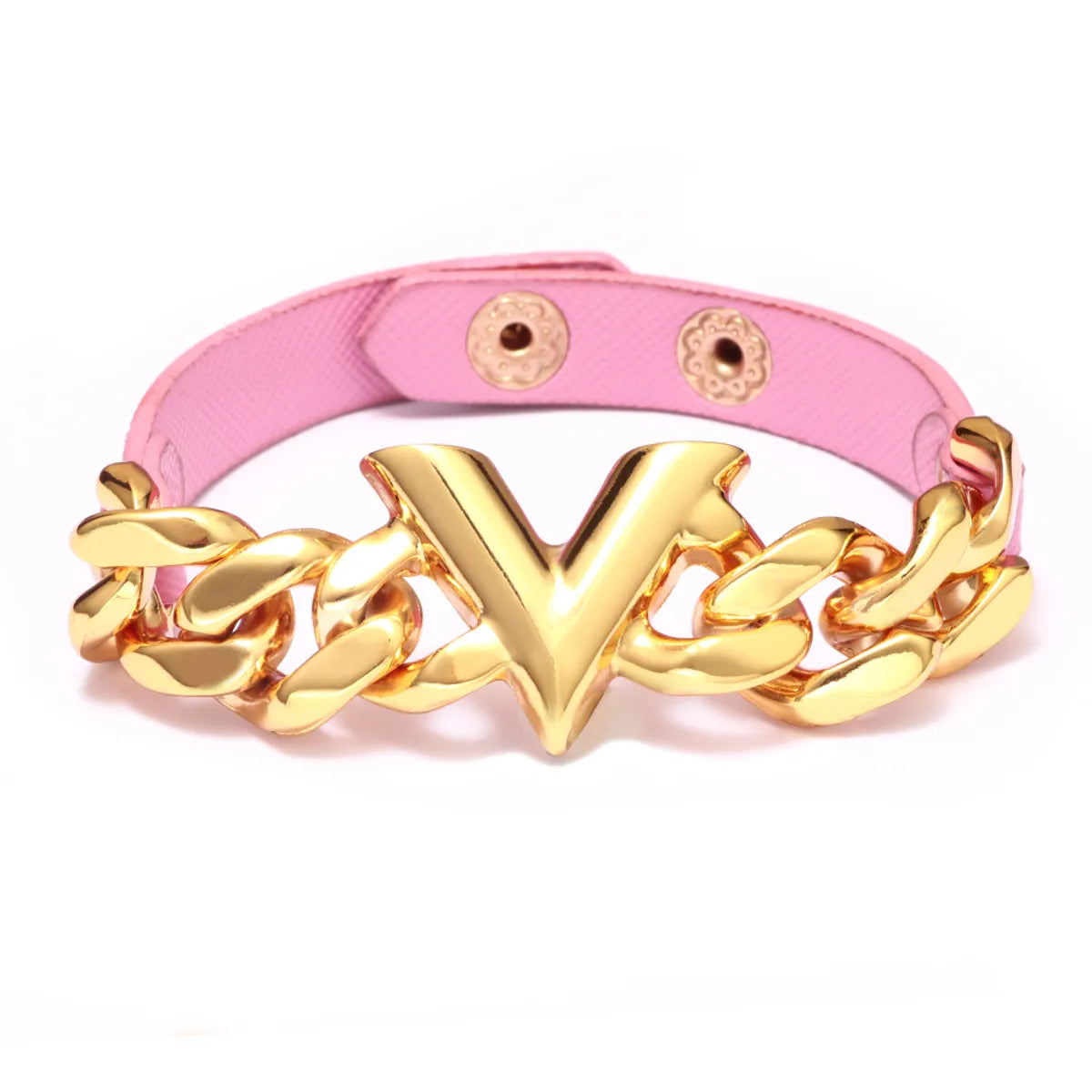 Fashion Personality Pu Leather Big V Shape Bracelet