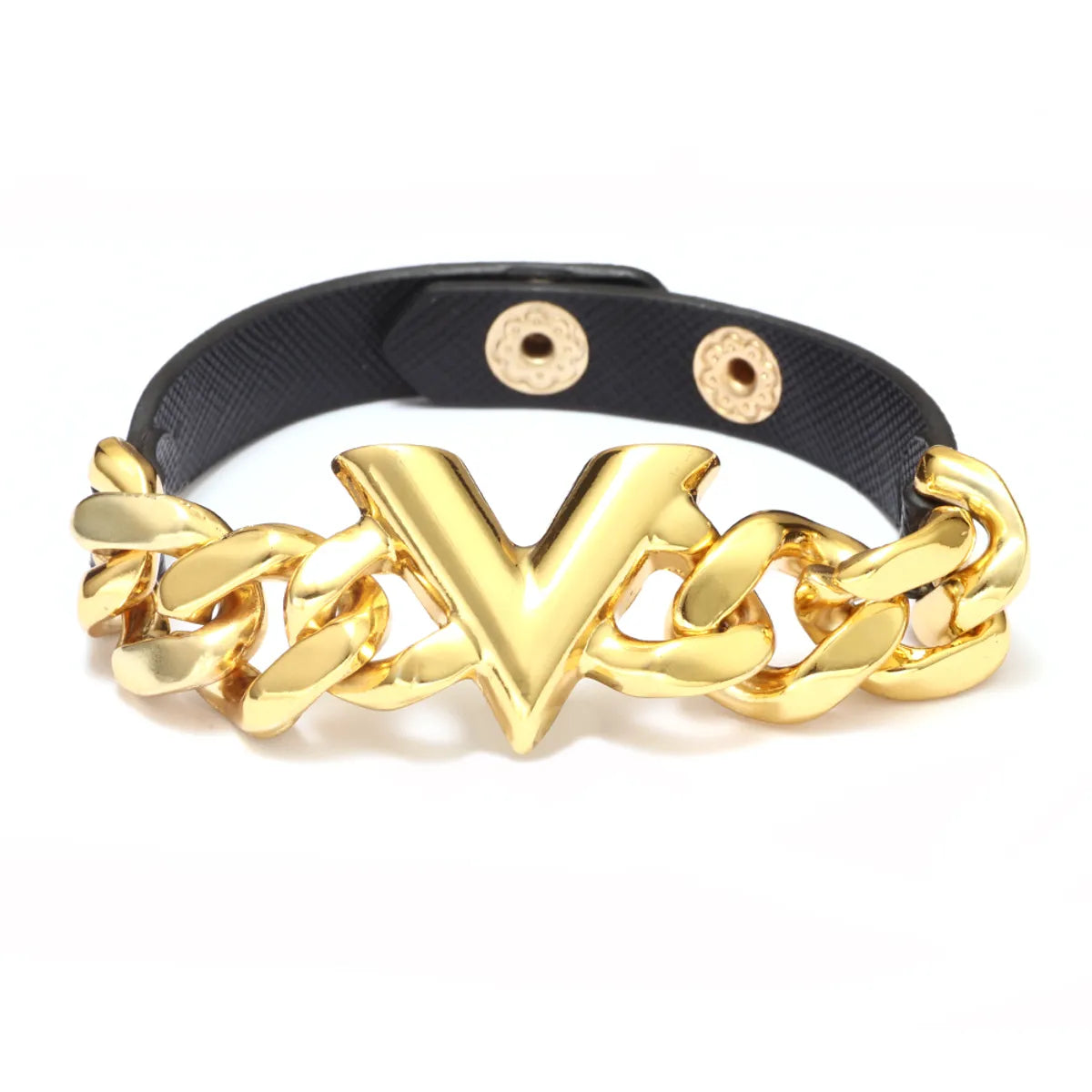 Fashion Personality Pu Leather Big V Shape Bracelet