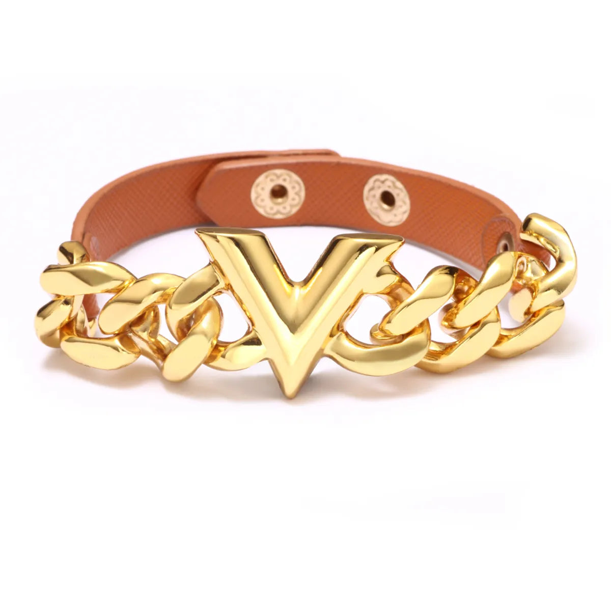 Fashion Personality Pu Leather Big V Shape Bracelet