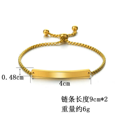 Fashion Personalized Boutique Simple Glossy Id Bracelet Lettering Wholesale Gooddiy