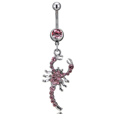 Fashion Piercing Jewelry Diamond Scorpion Alloy Navel Ring