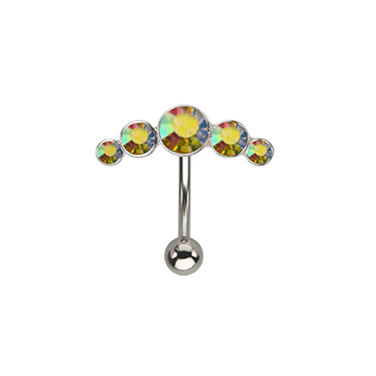 Fashion Piercing Jewelry Geometric Diamond Alloy Navel Ring