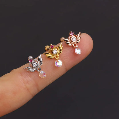 Fashion Piercing Screw  Colorful Zircon Earrings