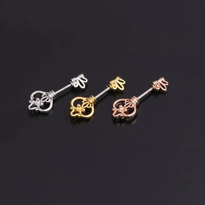 Fashion Piercing Screw  Colorful Zircon Earrings