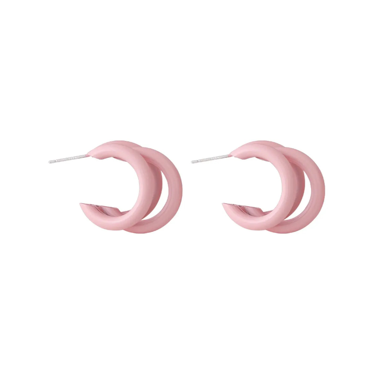 Fashion Pink Earrings Geometric Earrings Simple Alloy Earrings