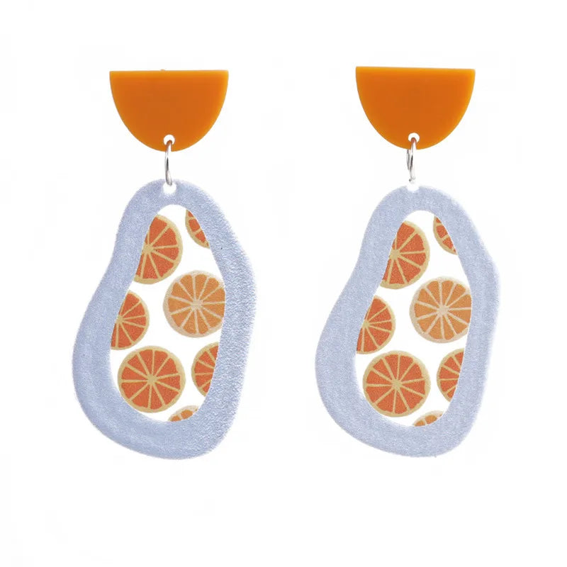 Fashion Plant Resin Geometric Acrylic Earrings