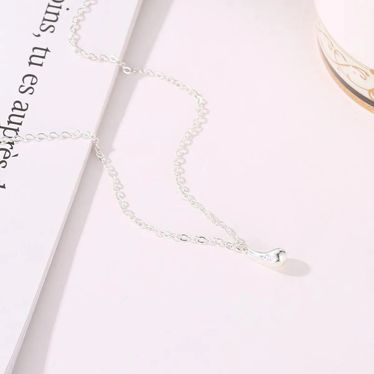 Fashion Plated Drop-Shaped Necklace Earrings Ring Bracelet Set Nhdp151435