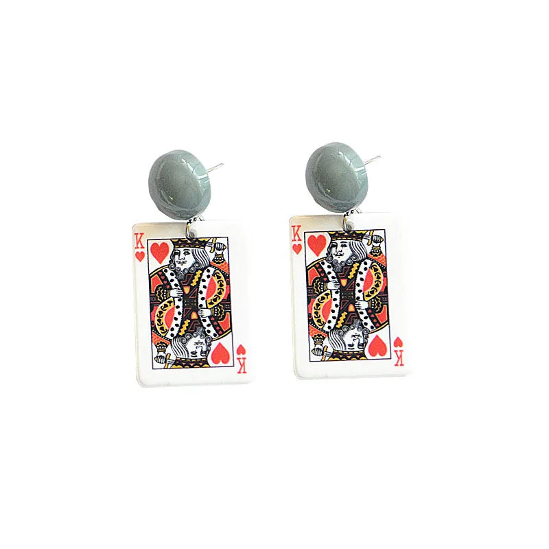 Fashion Poker Arylic Women'S Drop Earrings 1 Pair