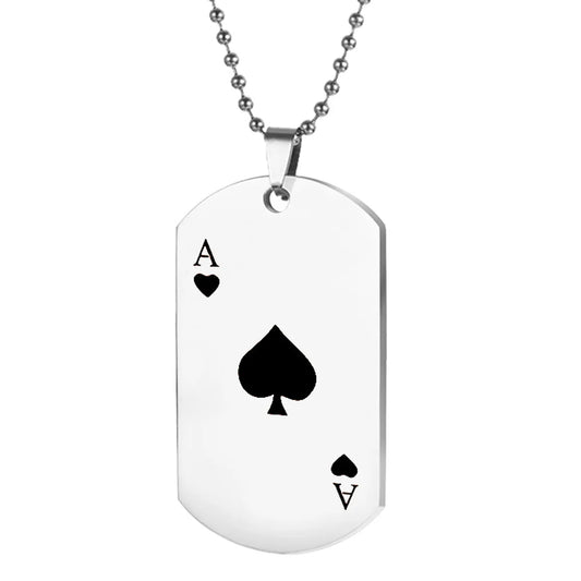 Fashion Poker Stainless Steel Plating Pendant Necklace 1 Piece