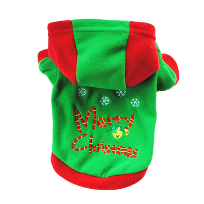 Fashion Polar Fleece Christmas Letter Patchwork Pet Clothing 1 Piece