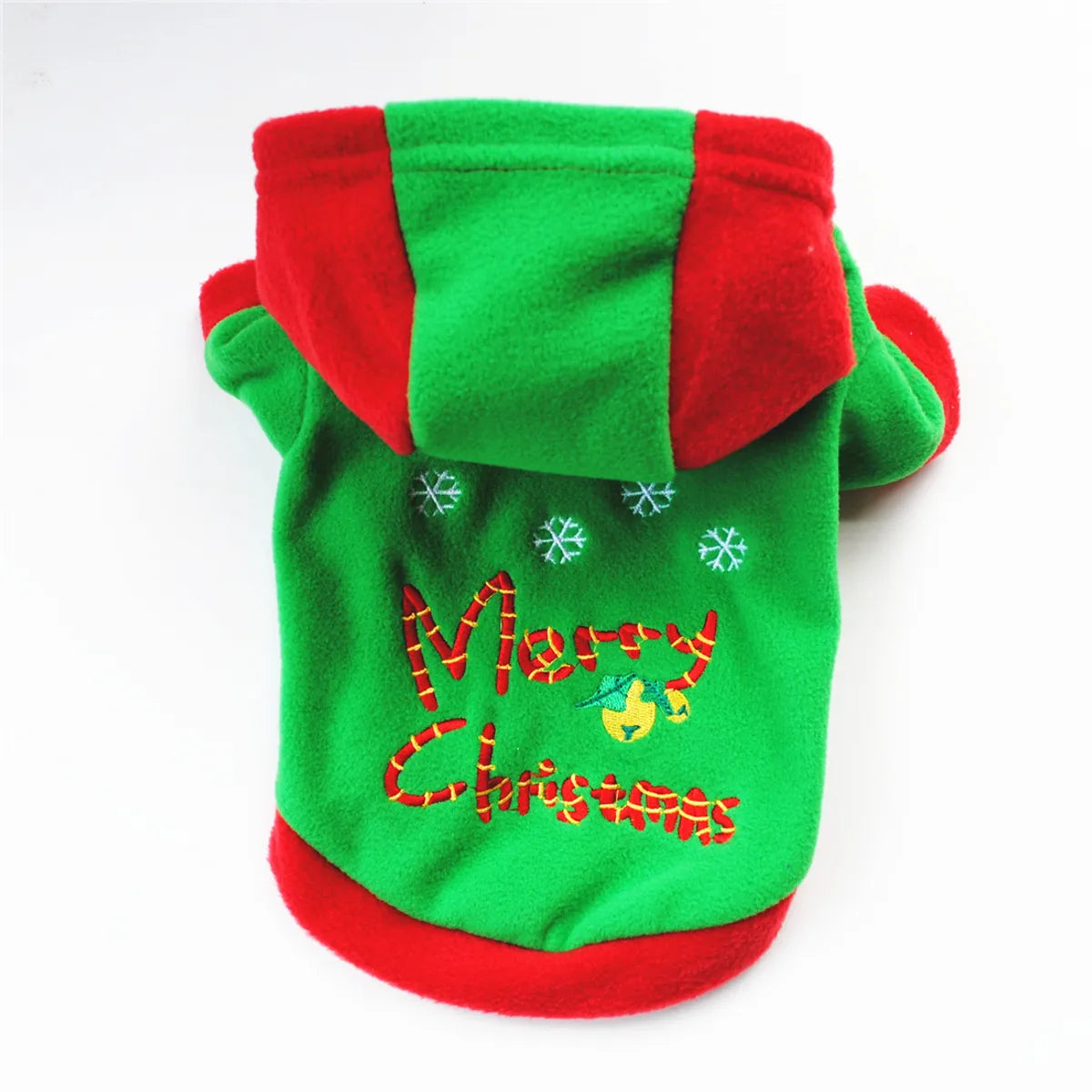 Fashion Polar Fleece Christmas Letter Patchwork Pet Clothing 1 Piece