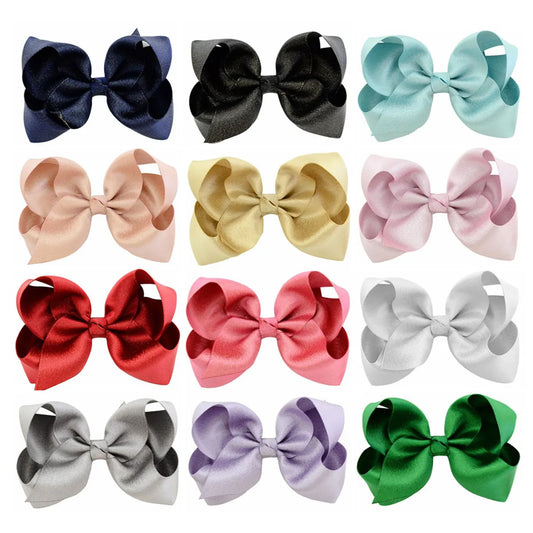 Fashion Polyester Children'S Bowknot Hairpin Headdress Solid Color Flower Multicolor Headband