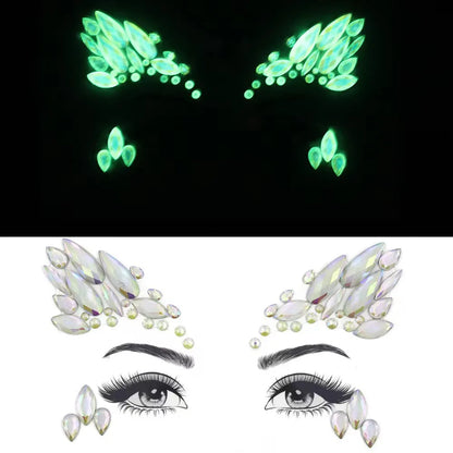 Fashion Portable Luminous Gem Carnival Music Face Stickers