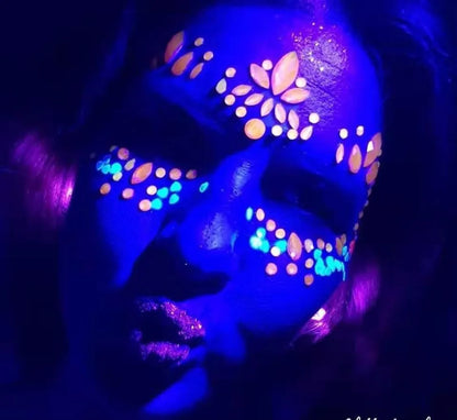 Fashion Portable Luminous Gem Carnival Music Face Stickers