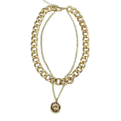 Fashion Portrait Alloy Wholesale Layered Necklaces