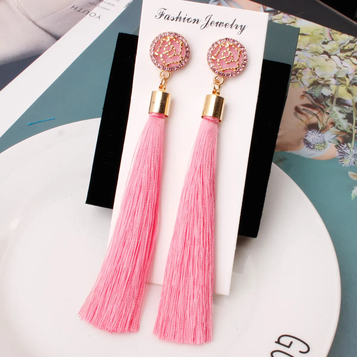 Fashion Printing Alloy Plating Women's Earrings 1 Pair