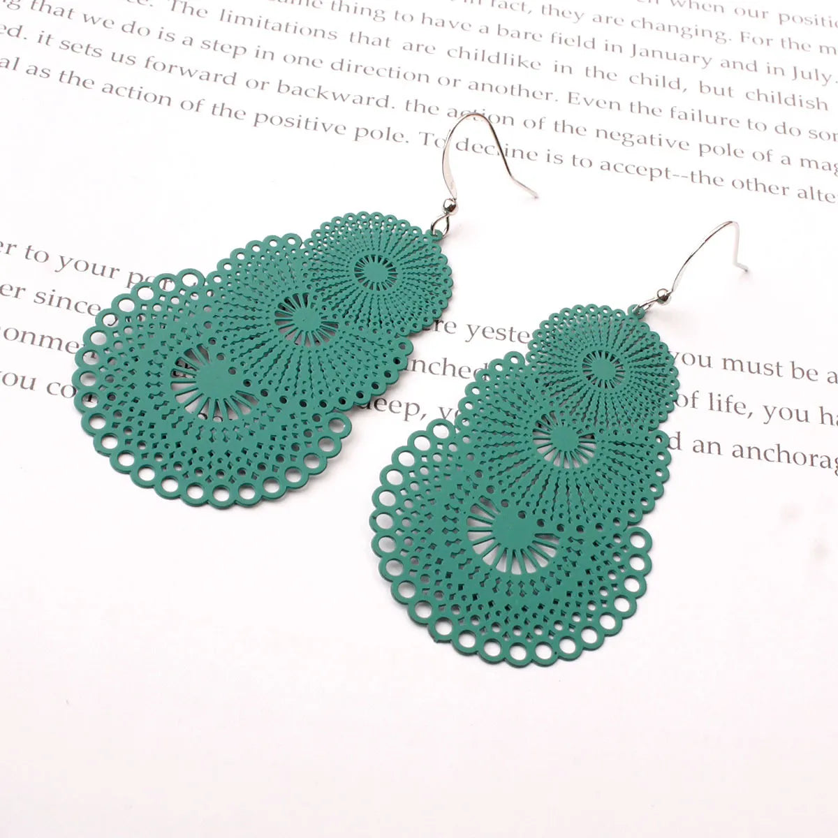 Fashion Printing Metal Stoving Varnish Women's Earrings 1 Pair