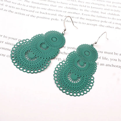 Fashion Printing Metal Stoving Varnish Women's Earrings 1 Pair