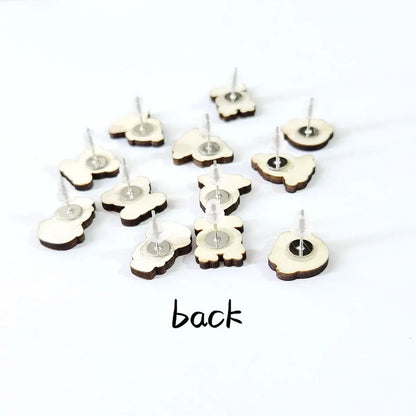 Fashion Pumpkin Maple Leaf Tree Wood Women's Ear Studs 1 Pair