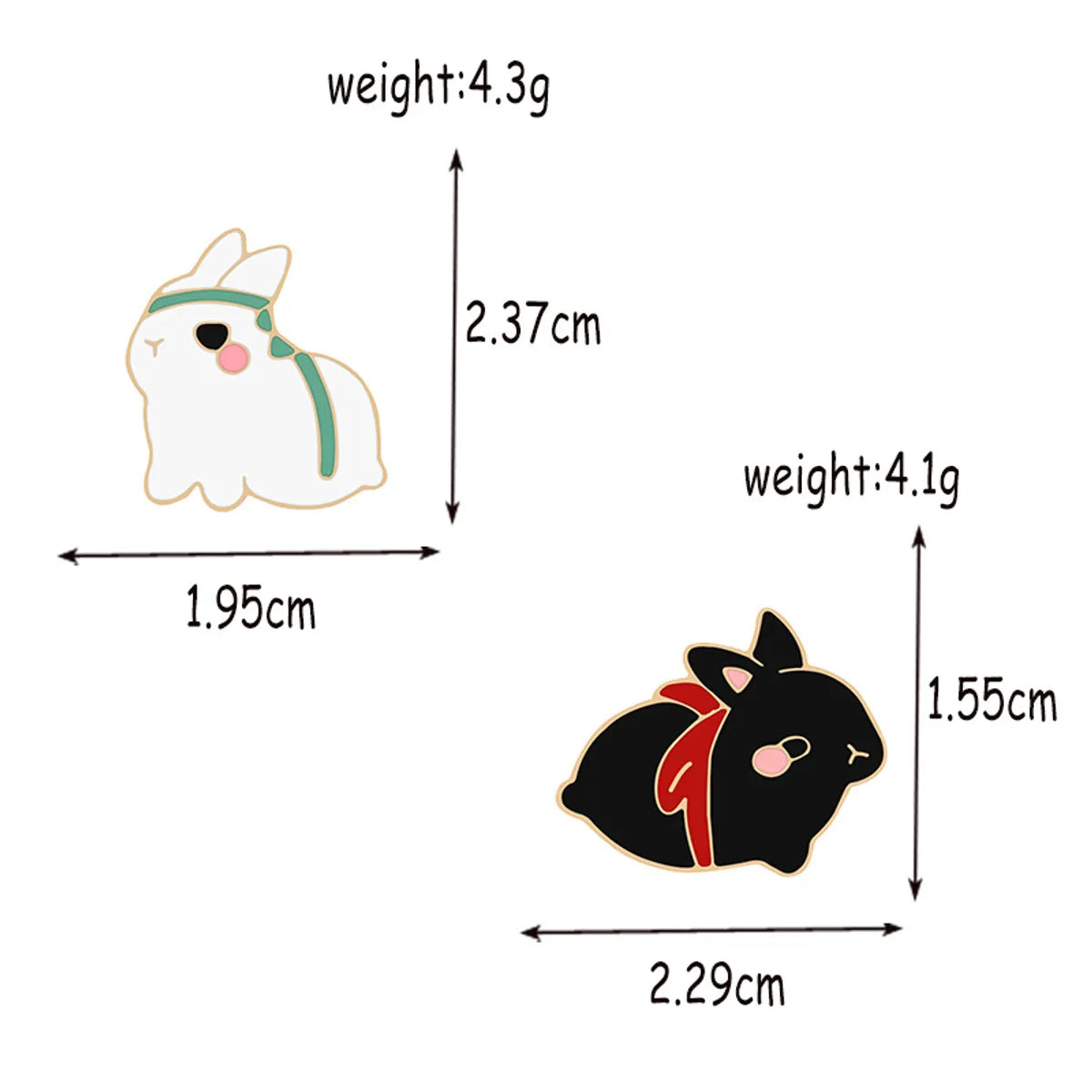 Fashion Rabbit Alloy Enamel Unisex Brooches