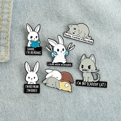 Fashion Rabbit Alloy Stoving Varnish Unisex Brooches