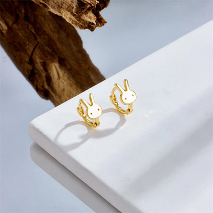 Fashion Rabbit Geometric Plating Copper Earrings