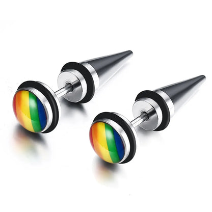 Fashion Rainbow Alloy Plating Unisex Ear Studs 1 Pair