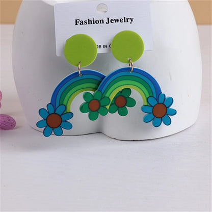 Fashion Rainbow Arylic Women'S Drop Earrings 1 Pair