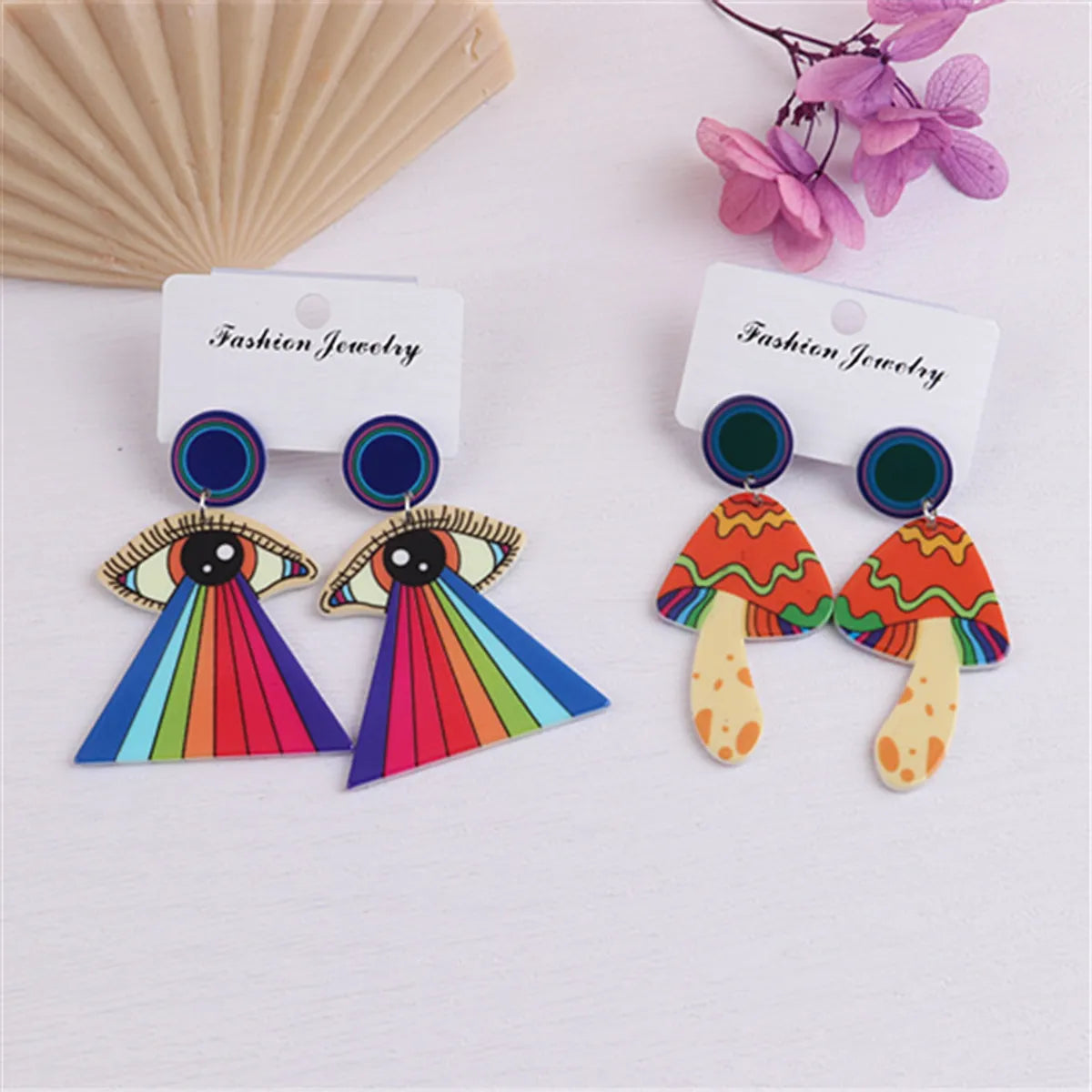 Fashion Rainbow Arylic Women'S Drop Earrings 1 Pair