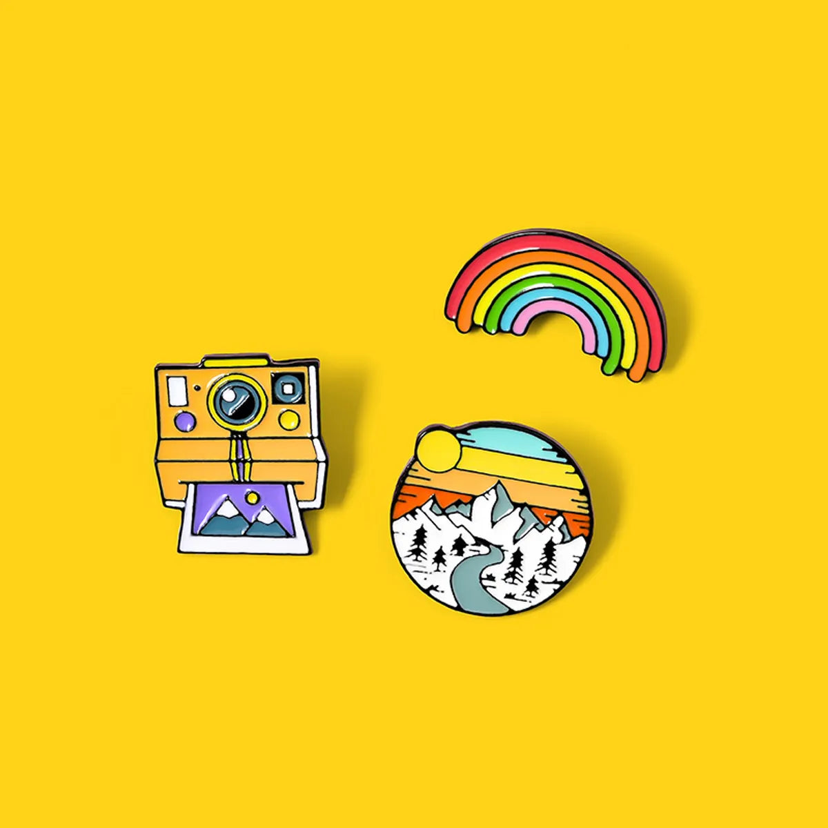 Fashion Rainbow Camera Alloy Enamel Unisex Brooches