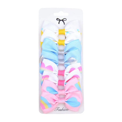 Fashion Rainbow Gradient Color  Headdress Bowknot Children'S Headdress