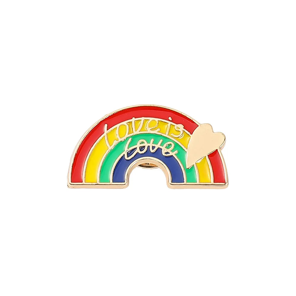 Fashion Rainbow Heart Shape Alloy Plating Unisex Brooches