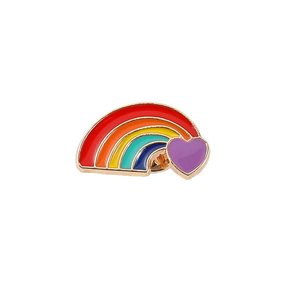 Fashion Rainbow Heart Shape Alloy Plating Unisex Brooches