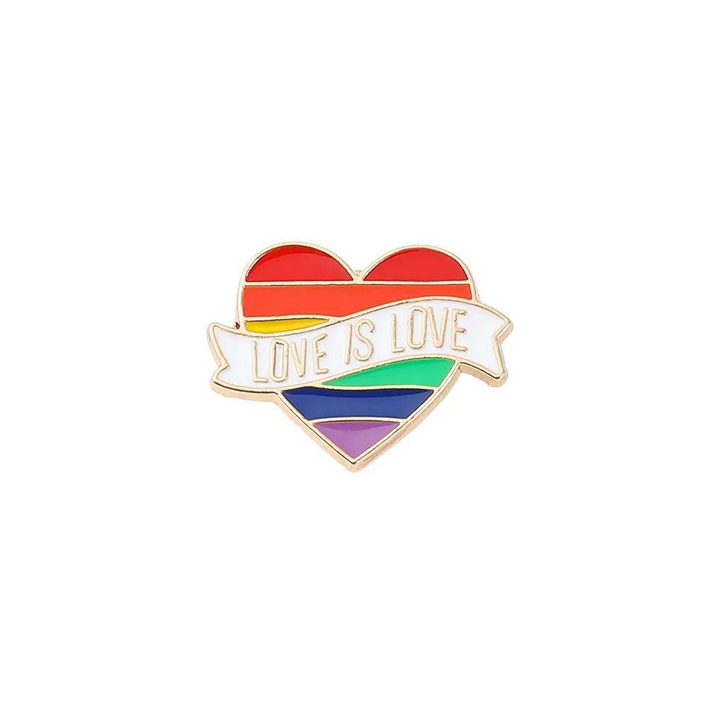 Fashion Rainbow Heart Shape Alloy Plating Unisex Brooches