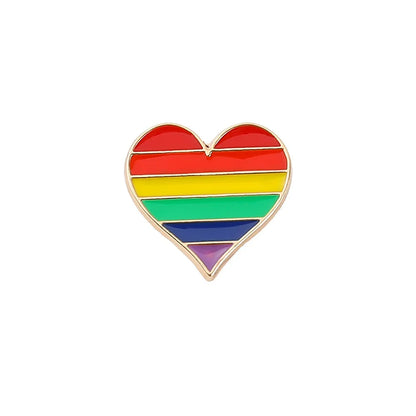 Fashion Rainbow Heart Shape Alloy Plating Unisex Brooches