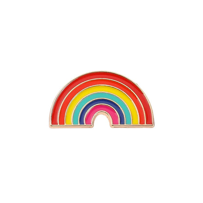 Fashion Rainbow Heart Shape Alloy Plating Unisex Brooches