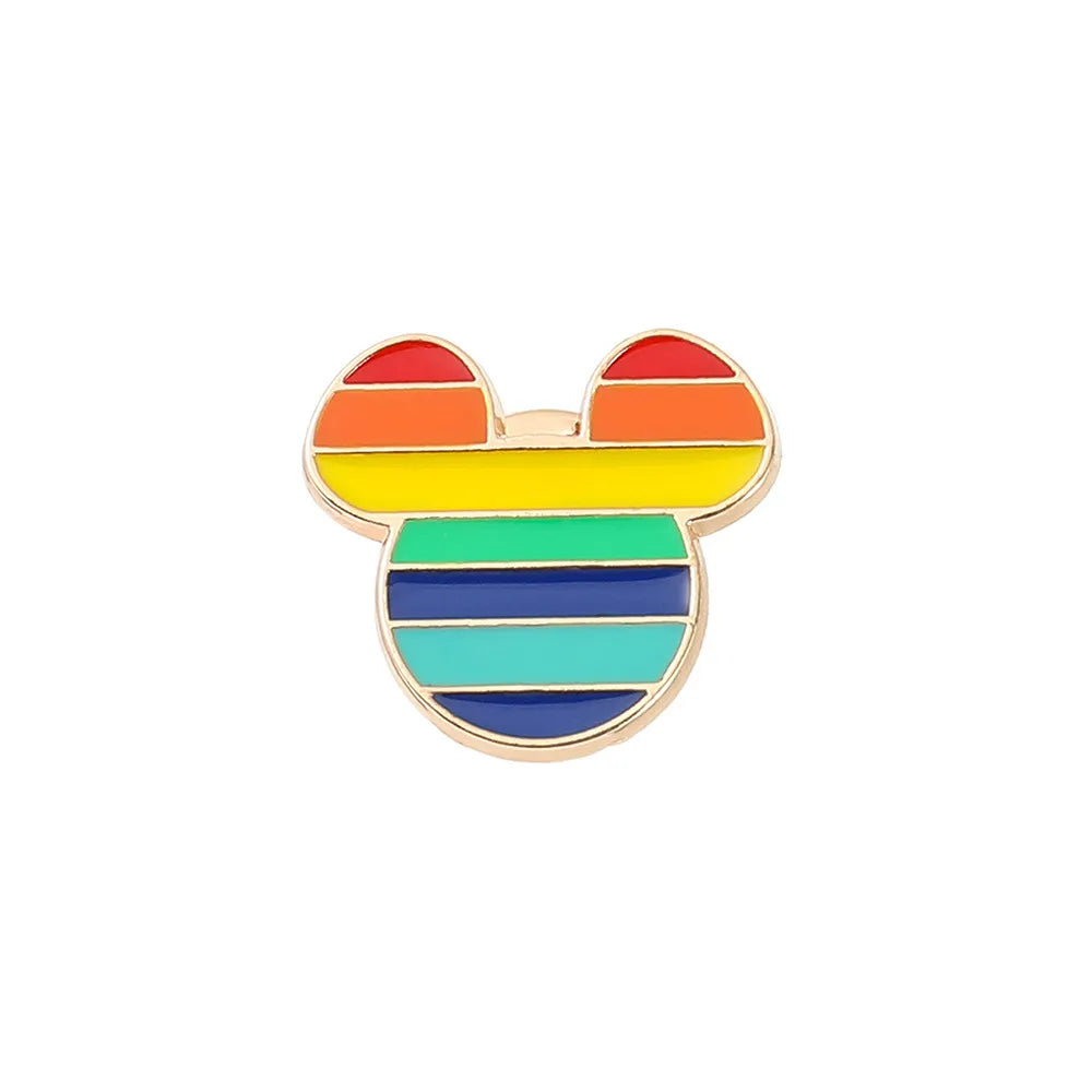 Fashion Rainbow Heart Shape Alloy Plating Unisex Brooches