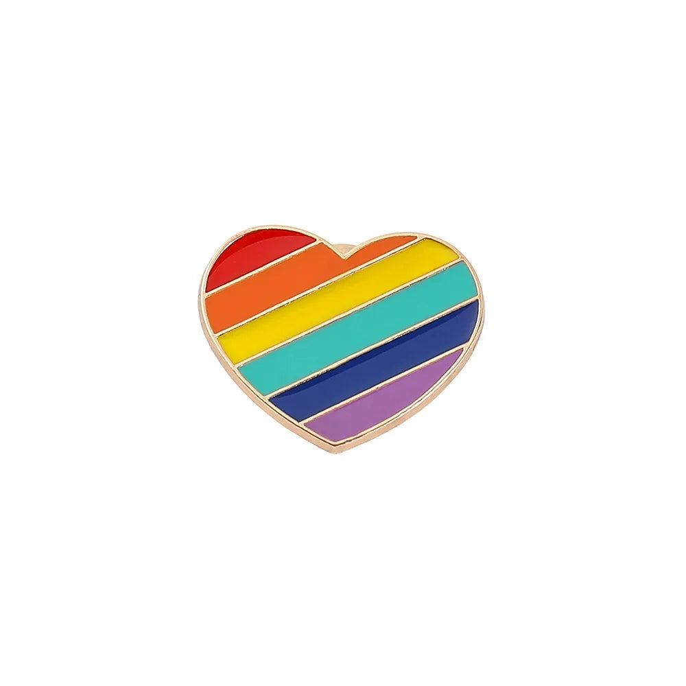 Fashion Rainbow Heart Shape Alloy Plating Unisex Brooches