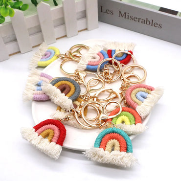 Fashion Rainbow Metal Tassel Bag Pendant Keychain