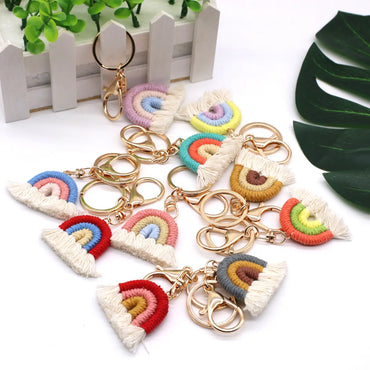 Fashion Rainbow Metal Women'S Bag Pendant Keychain 1 Piece