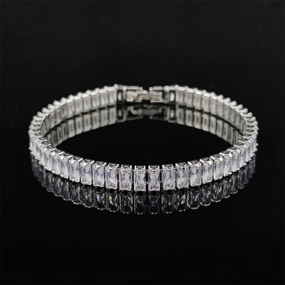 Fashion Rectangle Copper Inlaid Zircon Bracelets