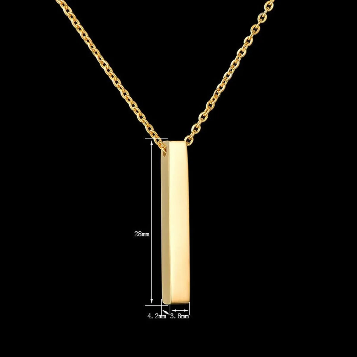 Fashion Rectangle Stainless Steel Plating Pendant Necklace 1 Piece