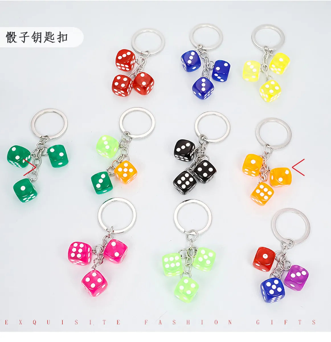 Dice Resin Keychain