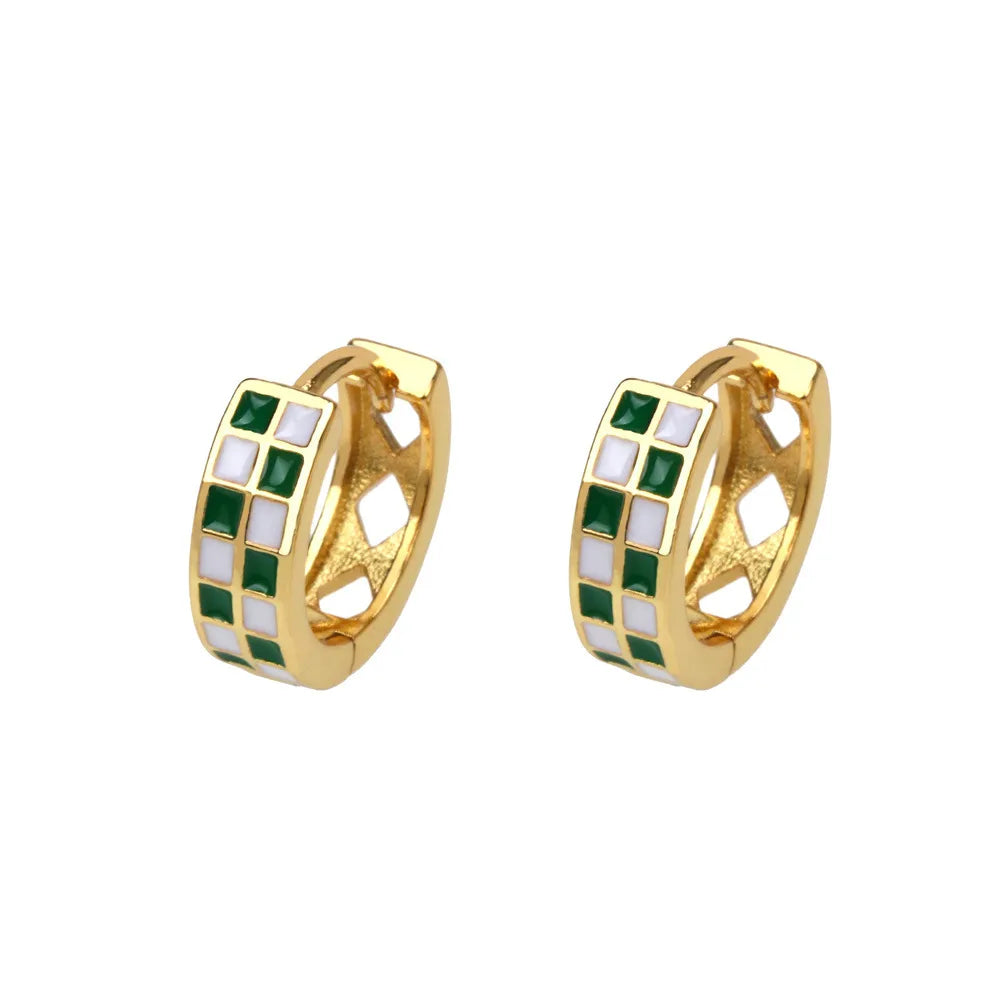 Fashion Retro Emerald Zircon Geometric Snake-Shaped Gold Plated Ear Clip