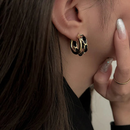 Fashion Retro Geometric C-shaped Alloy Earrings