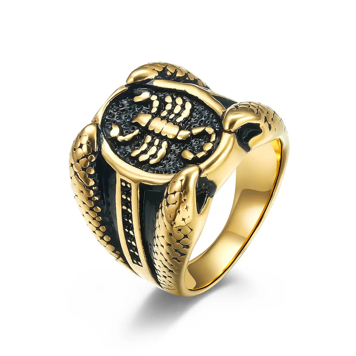 Fashion Retro Geometric Scorpion Men'S Stainless Steel Thumb Ring