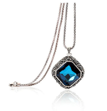 Vintage Style Rhombus Artificial Gemstones Alloy Wholesale Necklace