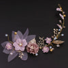 Fashion Retro Purple Bridal Headdress Head Flower Wedding Hair Accessories