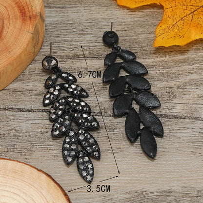 Fashion Retro Willow Rhinestone Alloy Earrings